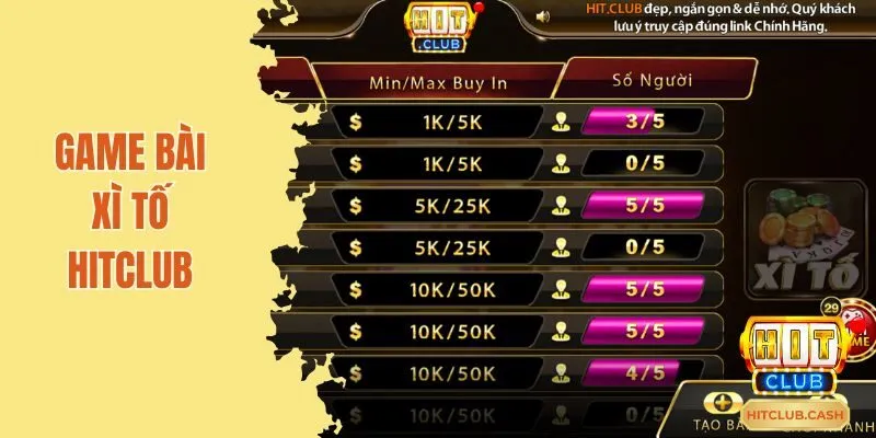 Game bài Xì Tố Hitclub